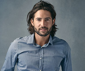 Attractive man with long hair